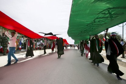 Somalilanders proudly wave their national flag in Hargeisa, Somaliland (file photo)
