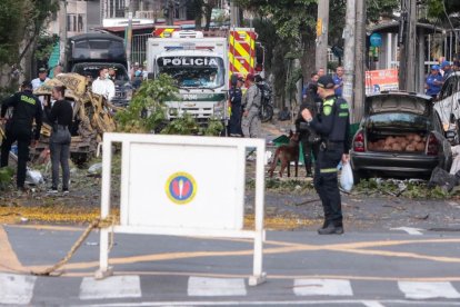 La zona donde explotó una bomba en Cali