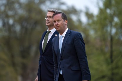 Sergio Gor con Scott Bessent/ Bonnie Cash