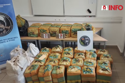 Captura de pantalla de una imagen de drogas incautadas en el territorio ultramarino de Guadalupe