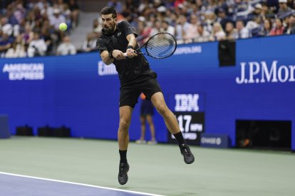 Djokovic, durante su partido frente a Struff en el US Open 2025