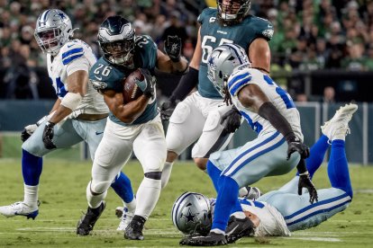 Saquon Barkley, running back de los Eagles, frente a los Cowboys