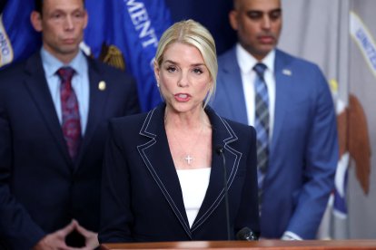 Pam Bondi, durante una comparecencia en la Casa Blanca