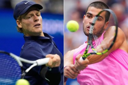 Jannik Sinner y Carlos Alcaraz, en el US Open 2025