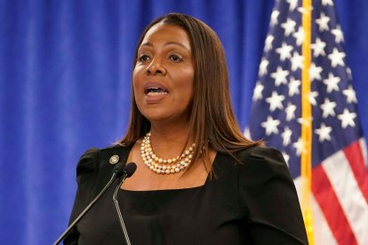 Letitia James during a press conference