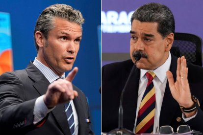 Pete Hegseth y Nicolás Maduro
