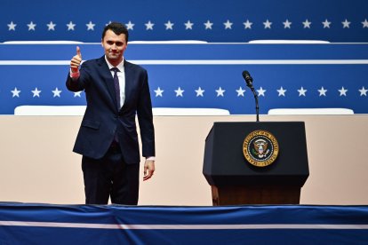 Charlie Kirk en un evento en enero de este año