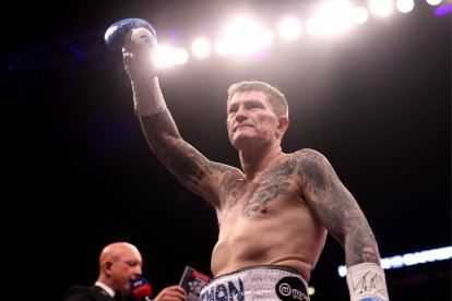 Ricky Hatton, tras ganar un combate en 2022. Imagen de archivo