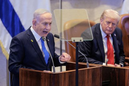 El Primer Ministro israelí Benjamin Netanyahu habla en el parlamento