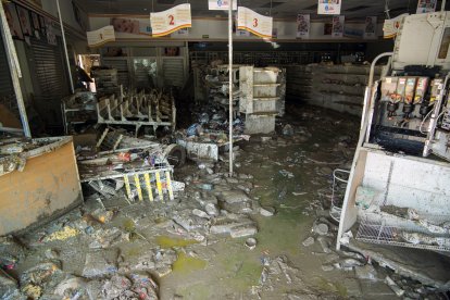 Un negocio en Álamo (Veracruz, México) devastado por las lluvias torrenciales