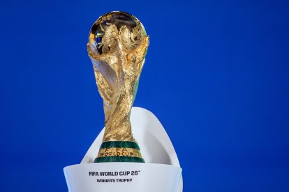 Trofeo de la Copa Mundial de la FIFA. Imagen de archivo