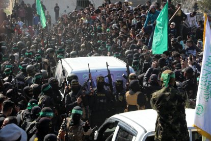 Miembros armados del grupo terrorista Hamás