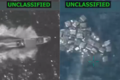 Dos imágenes de los ataques anunciados por el secretario de Guerra Pete Hegseth