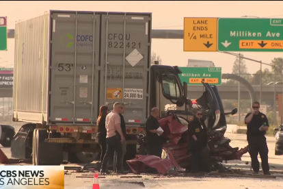 El accidente de camión en Ontario @CBSLA
