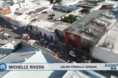 Imagen aérea del supermercado tras la explosión