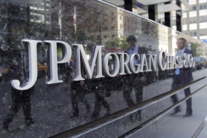 Logo de JP Morgan Chase & Co. en Nueva York
