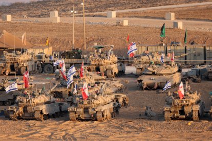 Varios tanques de las Fuerzas de Defensa de Israel (FDI). Imagen de archivo