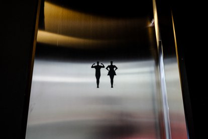 The logo of a man and a woman indicate the bathrooms (Files)
