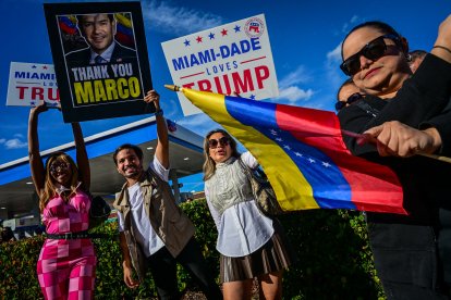 Ciudadanos celebran la detención de Maduro en Doral, Florida/ Giorgio Vieira