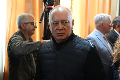 Diosdado Cabello, ministro del Interior chavista, en la ceremonia de juramentación de Delcy Rodríguez