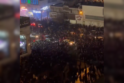 Una imagen de las protestas iraníes compartidas en redes sociales