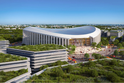 Render del futuro estadio de los Commanders