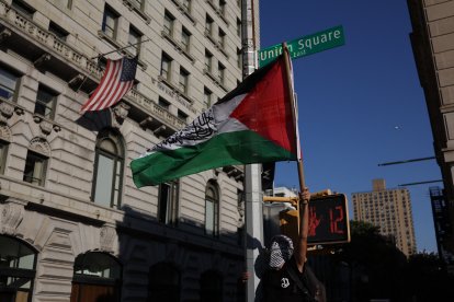 Manifestantes propalestinos en Nueva York