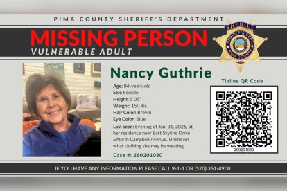 La Oficina del Sheriff del Condado de Pima solicita a cualquier persona que tenga información sobre la desaparición de Nancy Guthrie