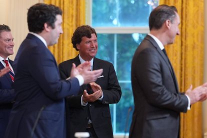 Tucker Carlson in the East Room of the White House