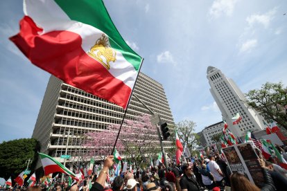 Demonstrators rally in solidarity with the Iranian protest movement in Los Angeles (Files)