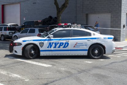Una unidad de la Patrulla de Carreteras del Departamento de Policía de Nueva York (NYPD) en el distrito de Queens, Nueva York.