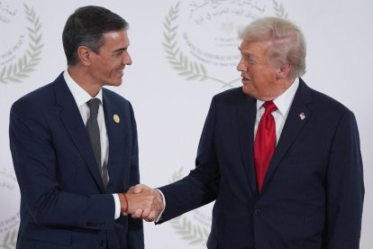 Pedro Sánchez y Donald Trump, durante una reunión en 2025. Imagen de archivo