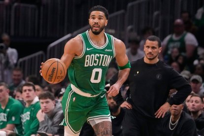 Jayson Tatum, durante el juego frente a los Dallas Mavericks