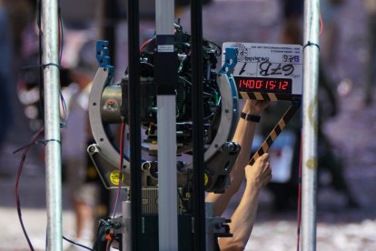 Una claqueta de cine. Foto de archivo