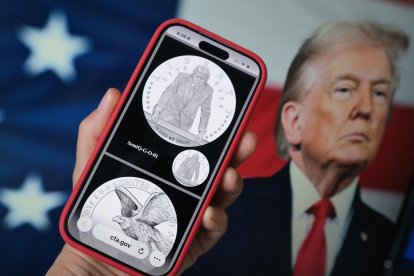 Moneda con la cara del presidente