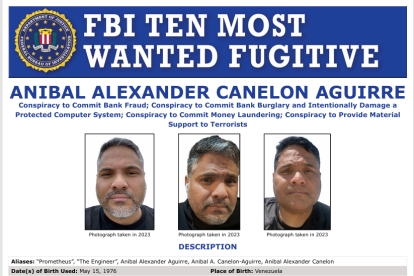 El FBI incluye a Aníbal Canelón Aguirre en su lista de los diez fugitivos más buscados