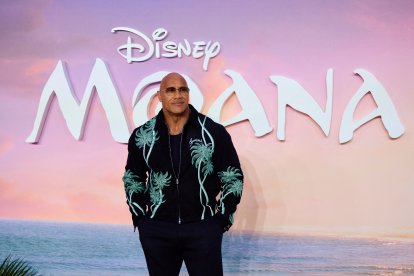 El actor estadounidense Dwayne Johnson en la premier de 'Moana 2'