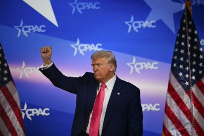 Una imagen de archivo de Donald Trump en CPAC 2025