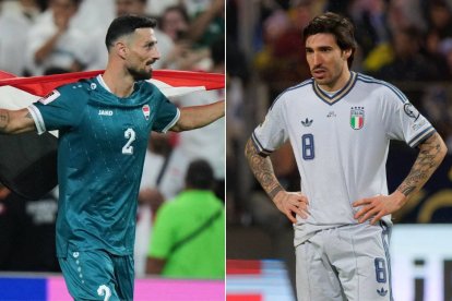 Rebin Sulaka (Irak) y Sandro Tonali (Italia), la cara y la cruz del repechaje de la Copa Mundial de la FIFA 2026