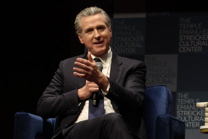 Gavin Newsom, durante una conferencia. Febrero de 2026