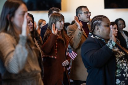 Ceremonia de naturalización de inmigrantes en EEUU