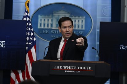 Marco Rubio en la conferencia de prensa/ Kent Nishimura