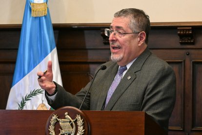 El presidente de Guatemala, Bernardo Arévalo, durante una comparecencia de prensa
