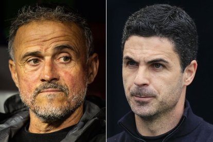 Luis Enrique Martínez (izquierda) y Mikel Arteta (derecha)