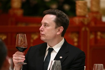 Elon Musk en China, durante el viaje en el que acompañó al presidente Donald Trump, a mediados de mayo.