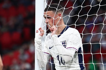 Phil Foden, durante un juego del combinado nacional de Inglaterra en 2024