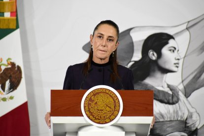 Claudia Sheinbaum, durante una comparecencia de prensa. Mayo de 2026