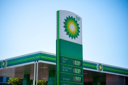 Gasolinera de Bp. Imagen de archivo