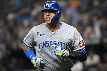 Salvador Pérez durante un juego