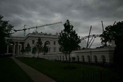 Construcción del salón de baile en la Casa Blanca. Mayo de 2026